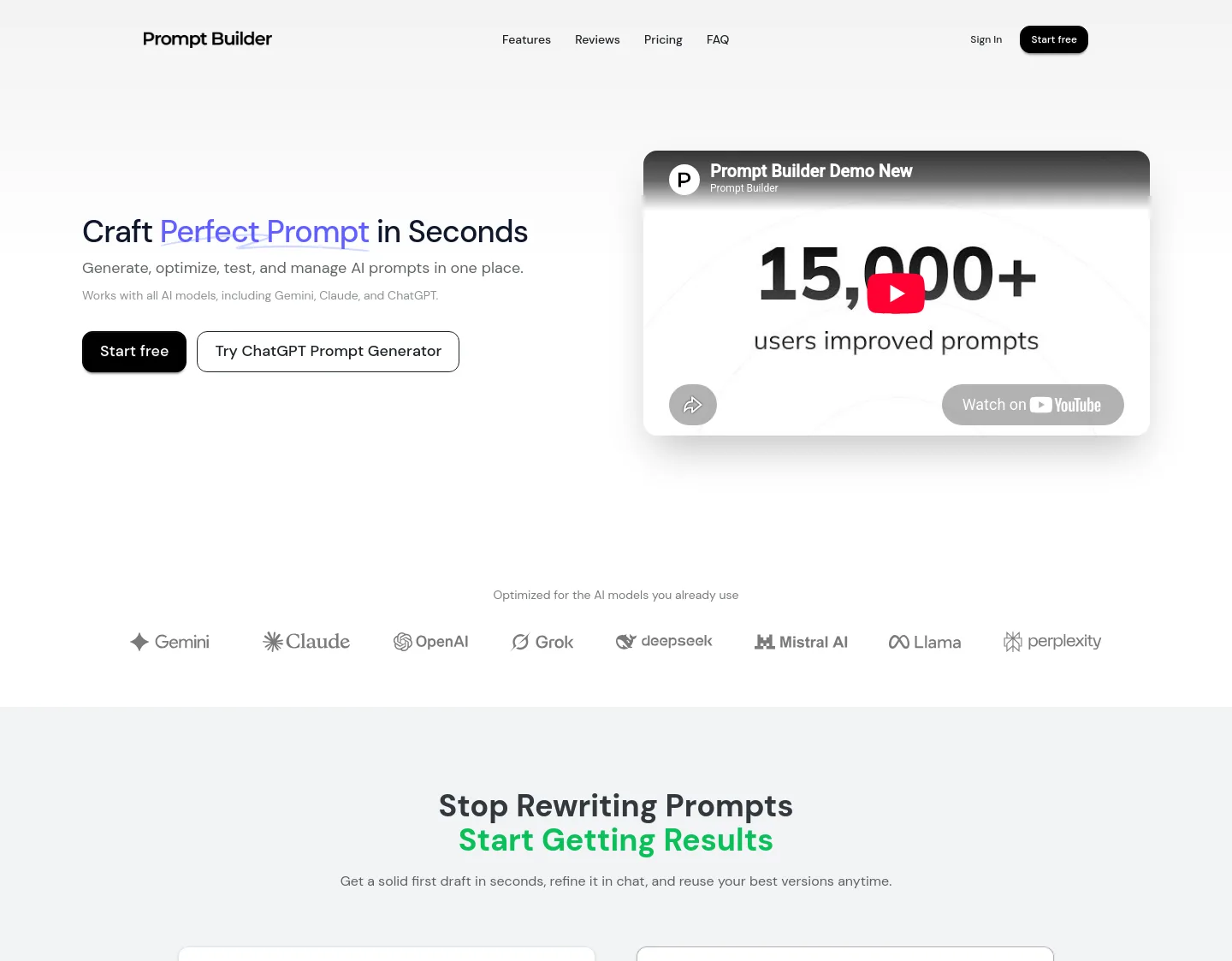 promptbuilder.cc Hero section