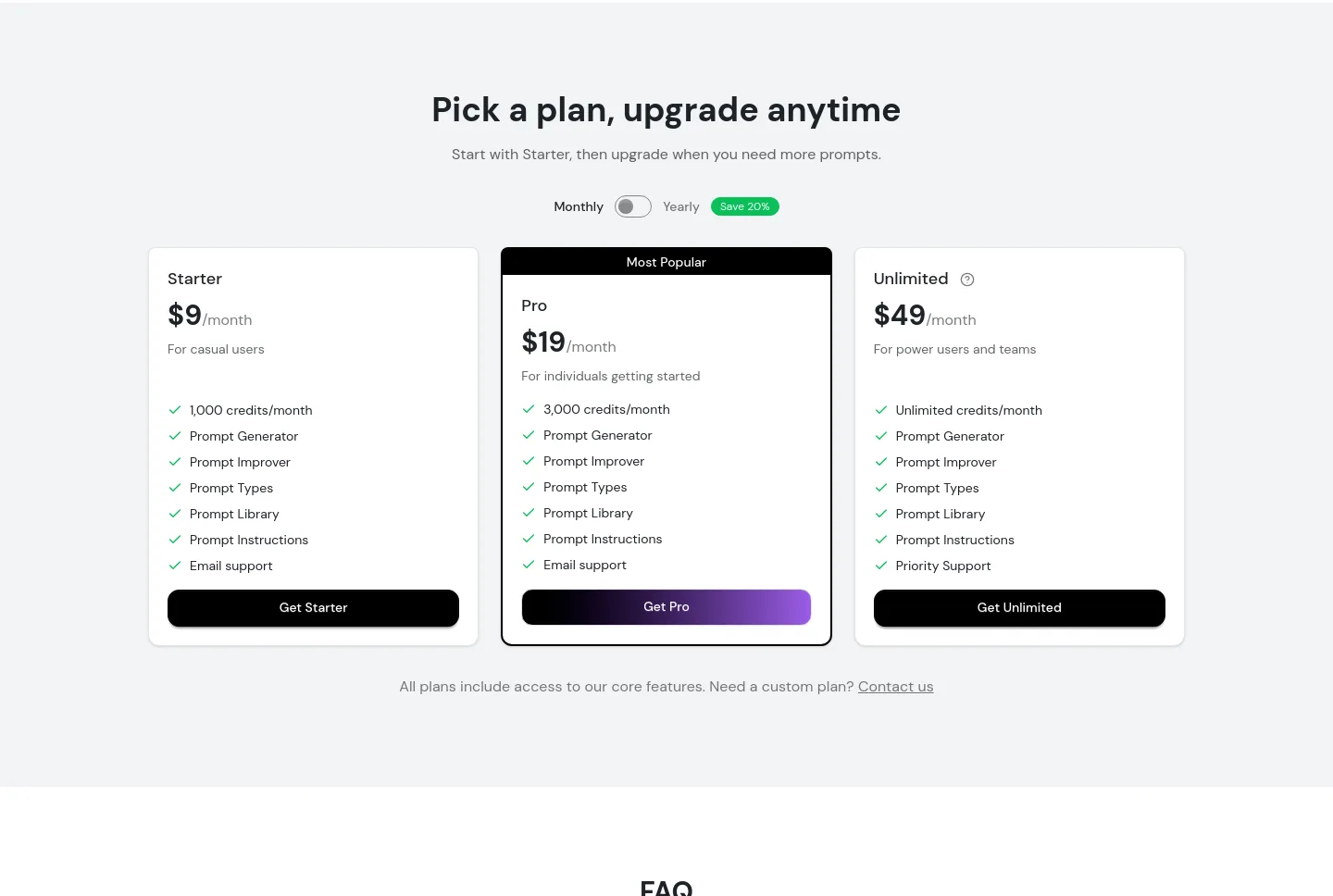 promptbuilder.cc — Pricing