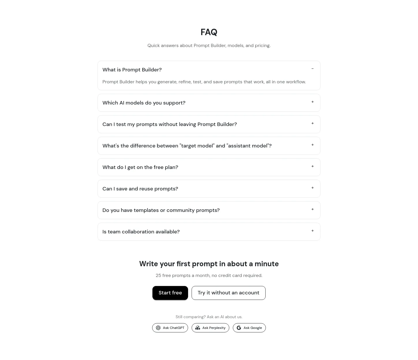 promptbuilder.cc — FAQ