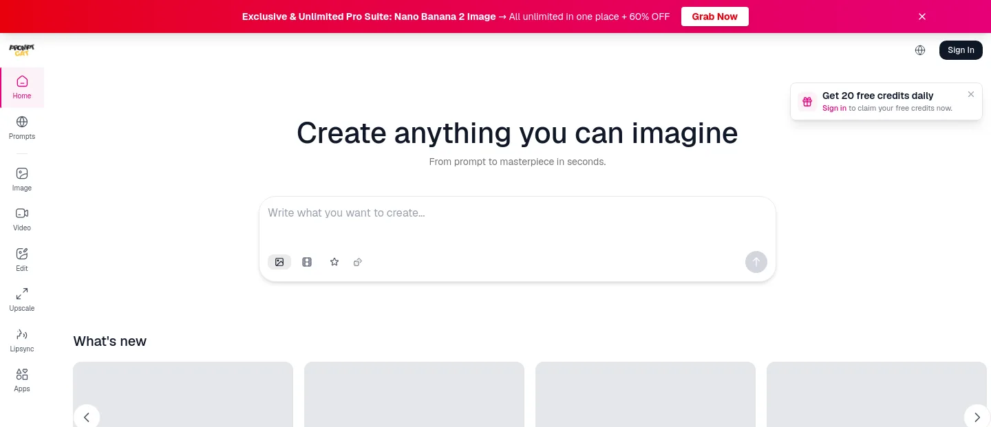promptcat.io — a measured funnel