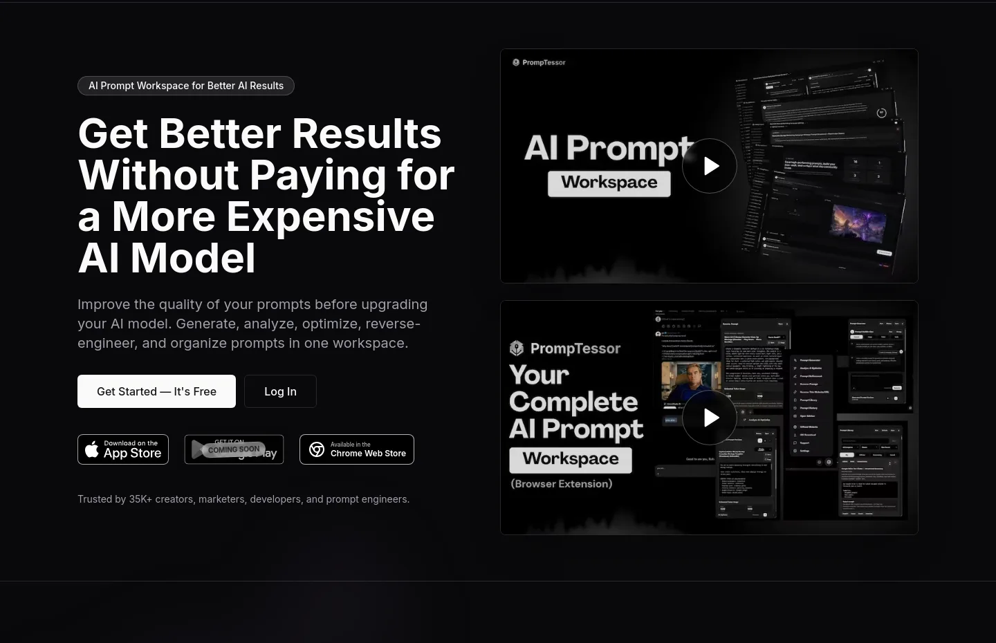 promptessor.com Hero section