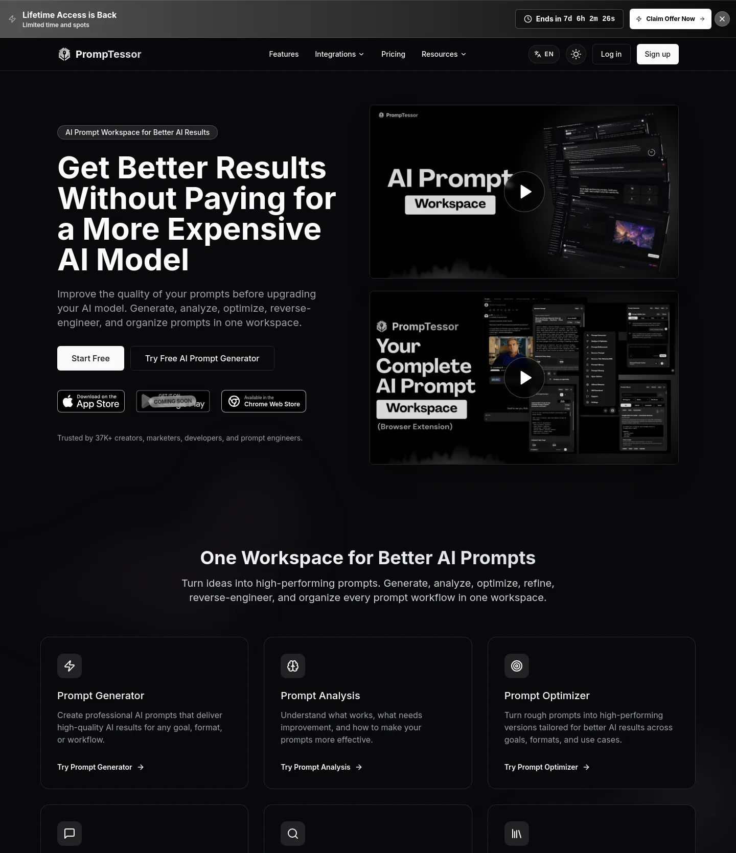 promptessor.com — a measured funnel