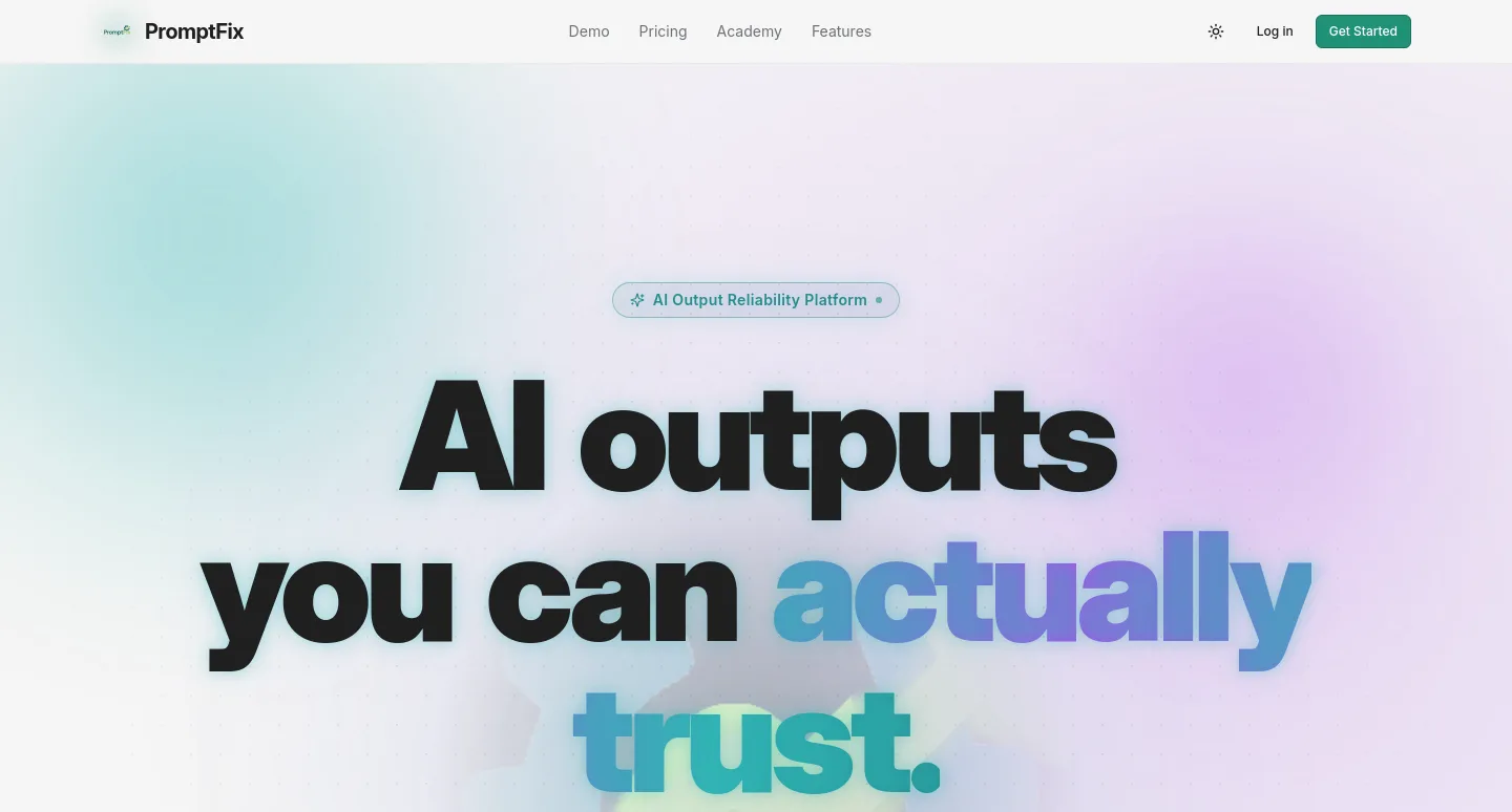 promptfix.online — a real Hero + Pricing page