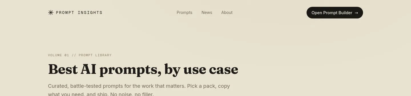 promptinsights.news — a measured funnel