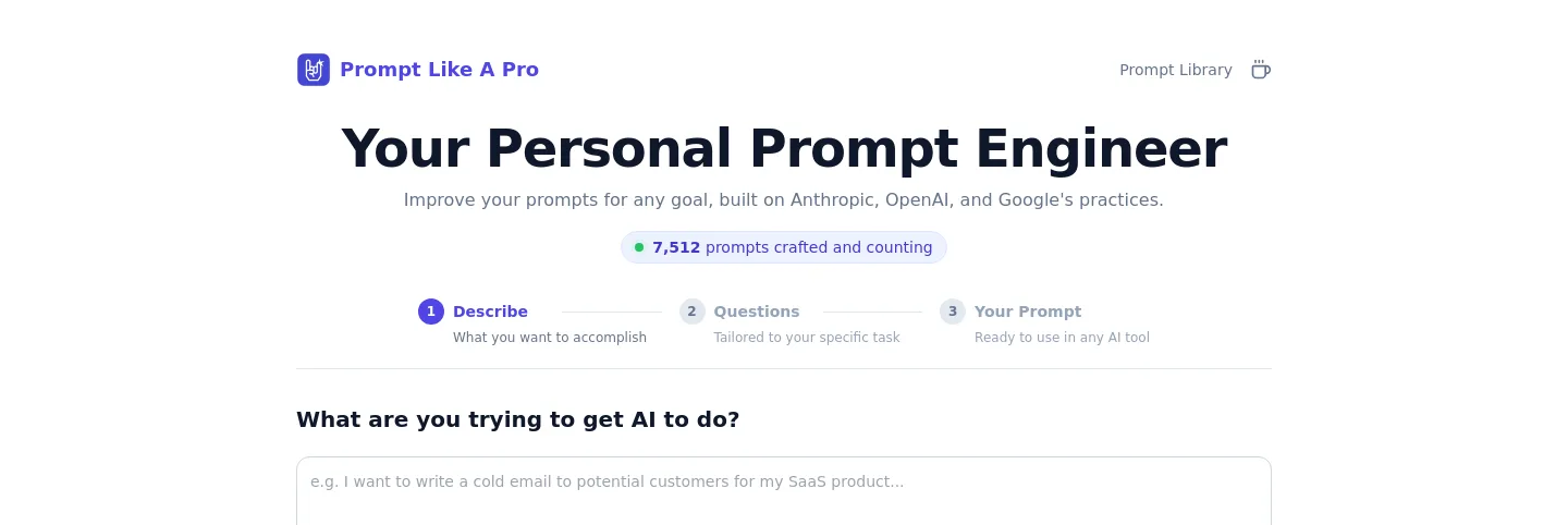 promptlikea.pro — a measured funnel