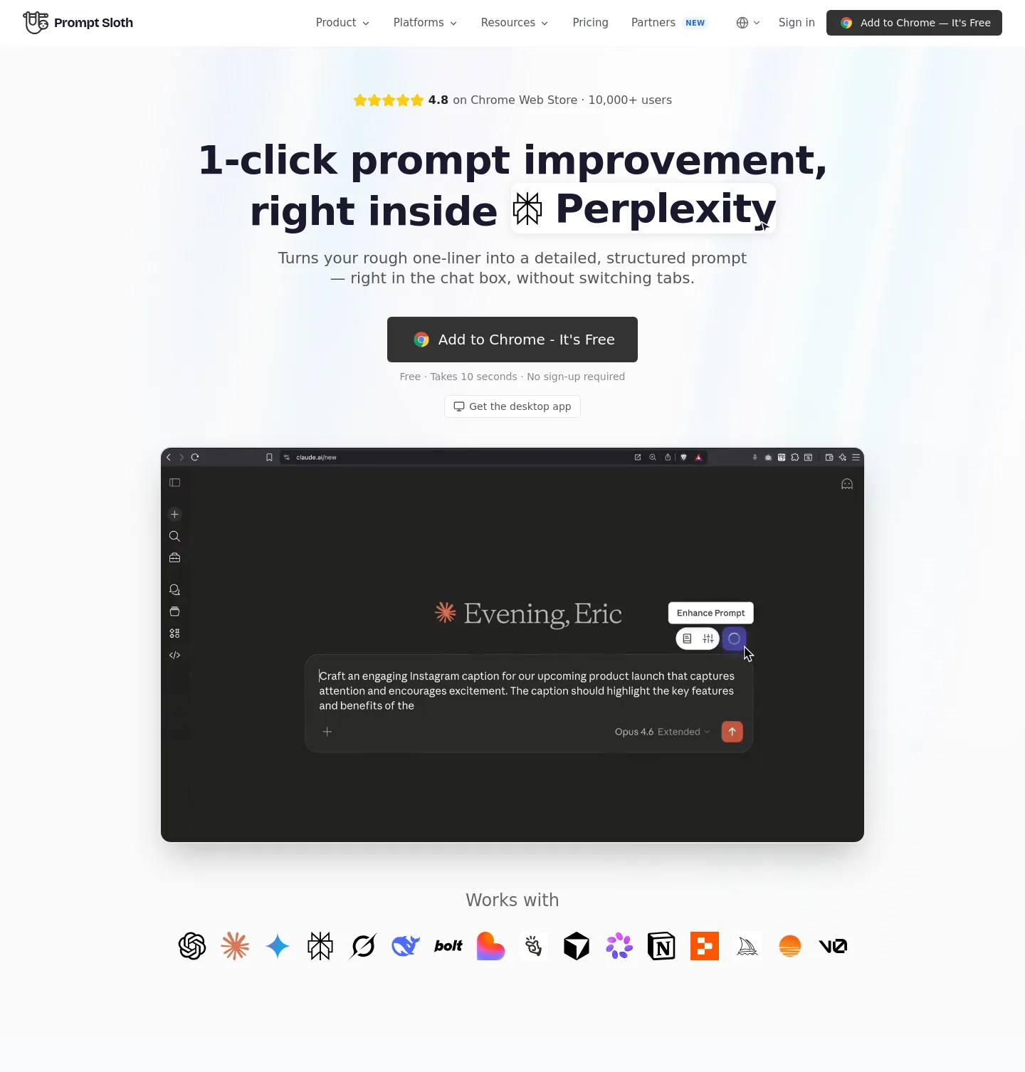 promptsloth.com — a measured funnel