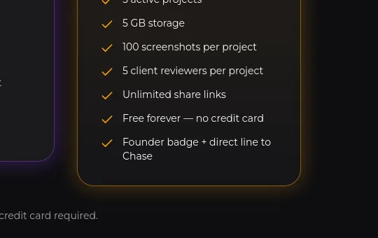 No credit card element from proofapp.io