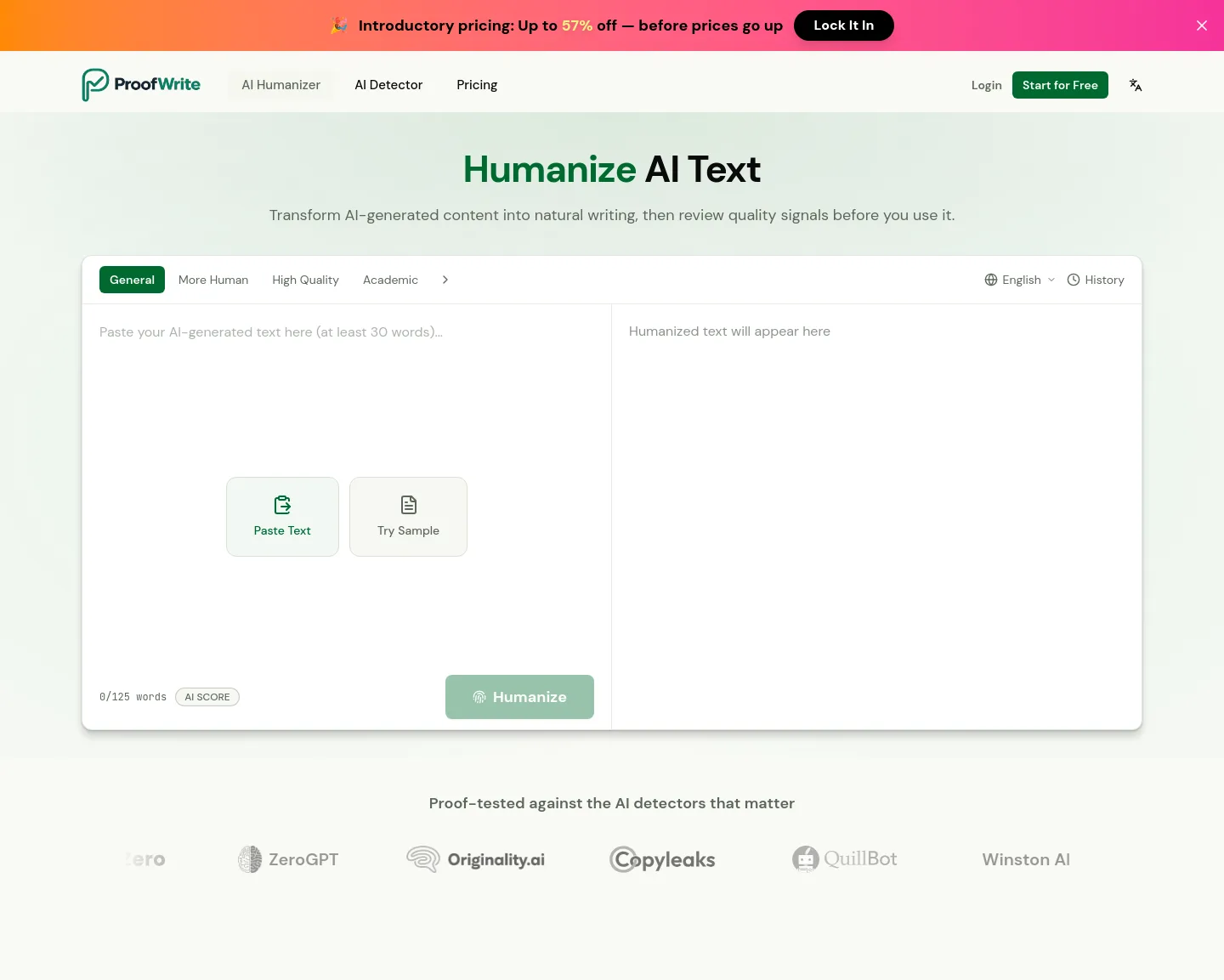 proofwrite.ai — a measured funnel