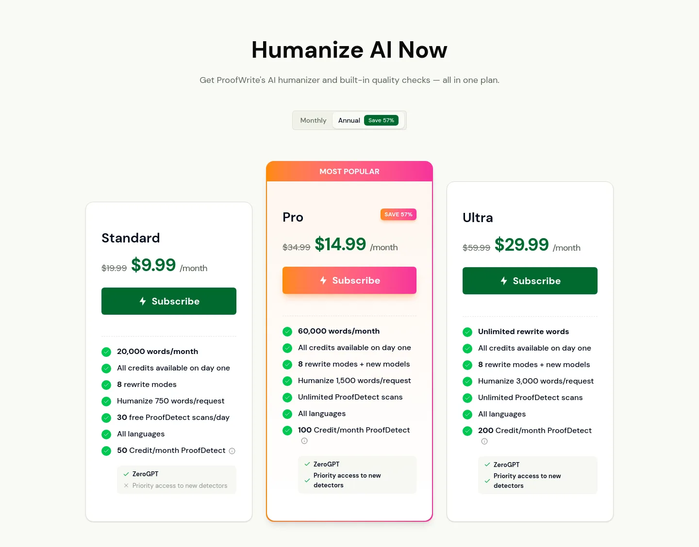 proofwrite.ai Hero section