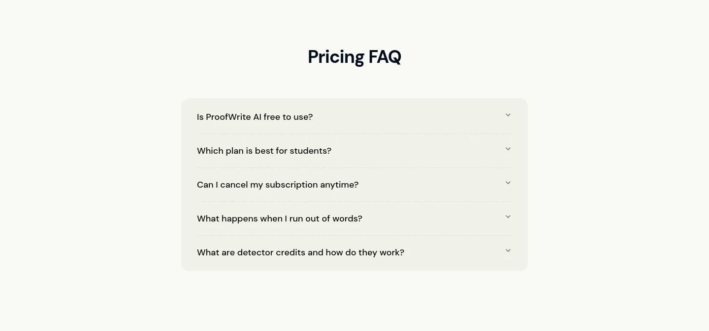 proofwrite.ai FAQ section