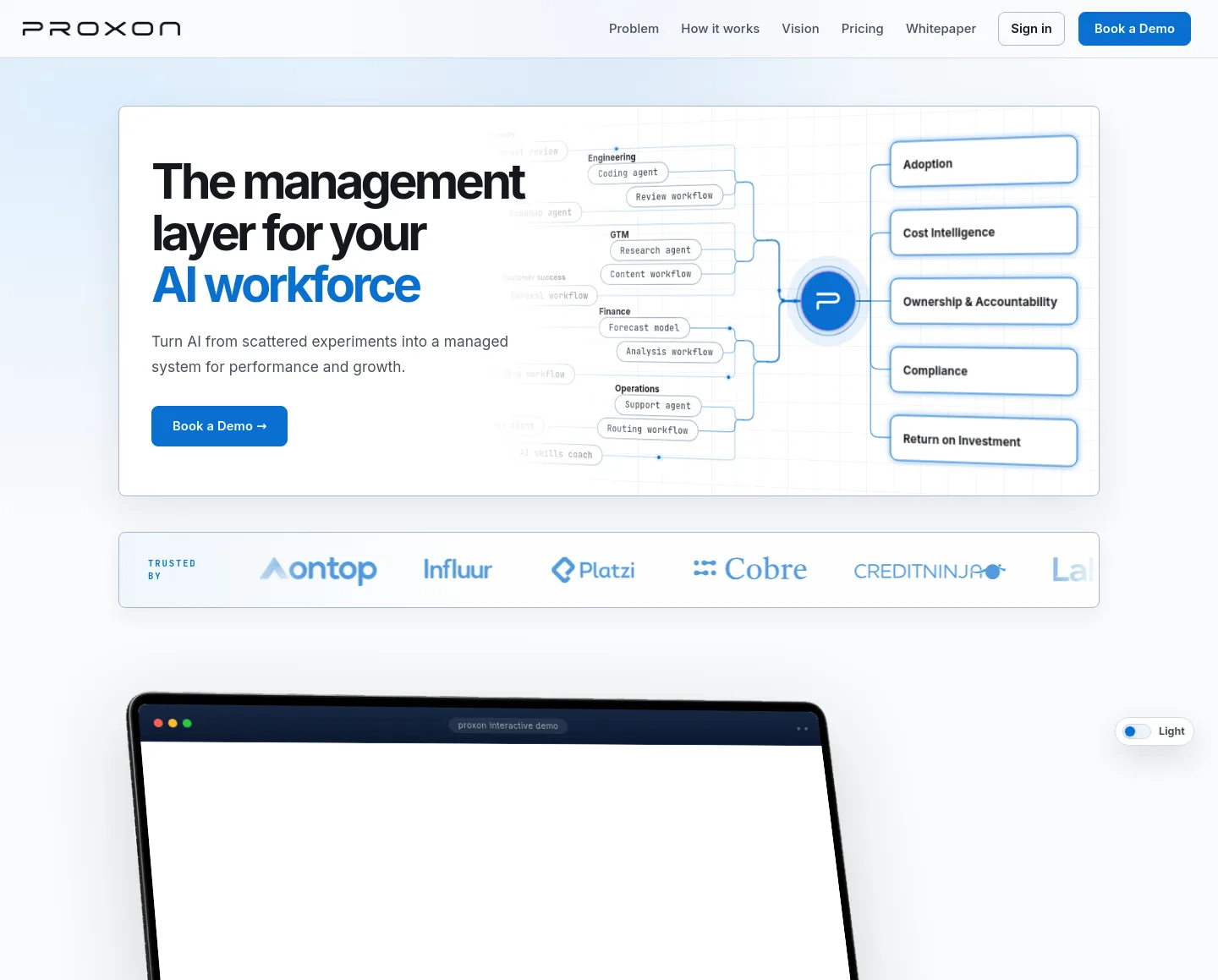 proxon.ai — a real The Objection-Handler page