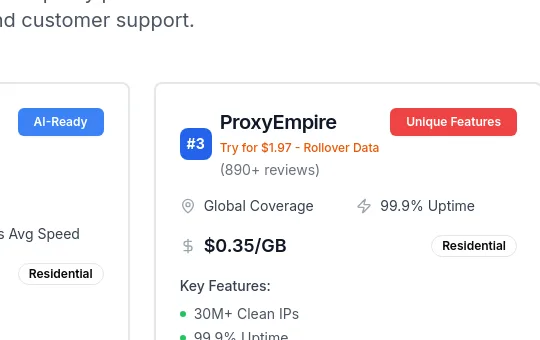 Rating element from proxycorner.com