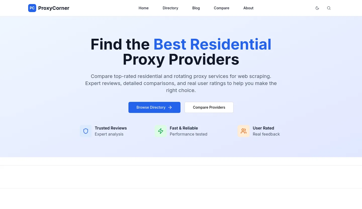 proxycorner.com — a measured funnel