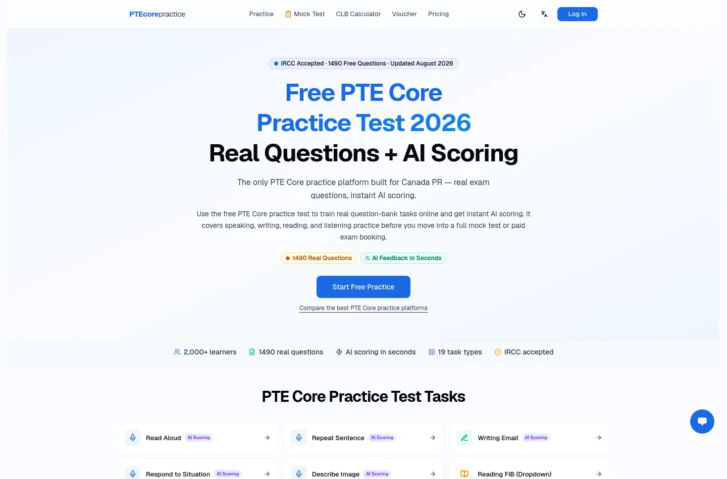 ptecorepractice.com — a measured funnel