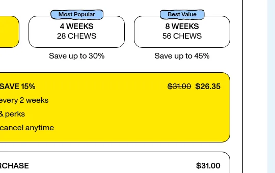 Price anchor element from pupgum.com