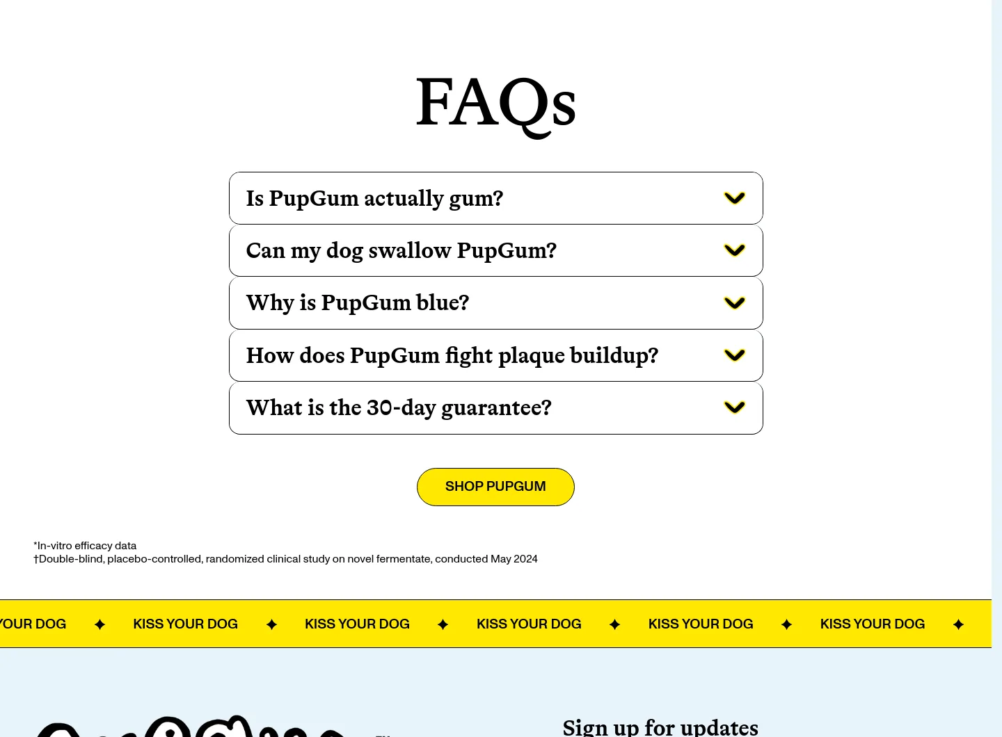 pupgum.com FAQ section