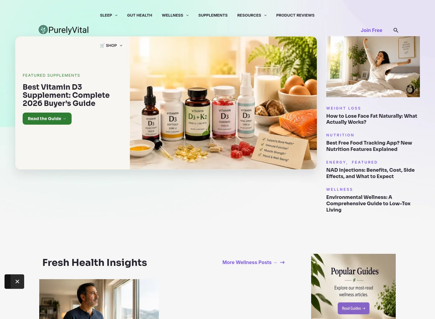 purelyvitalliving.com — a measured funnel
