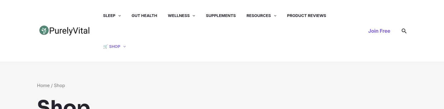 purelyvitalliving.com Hero section
