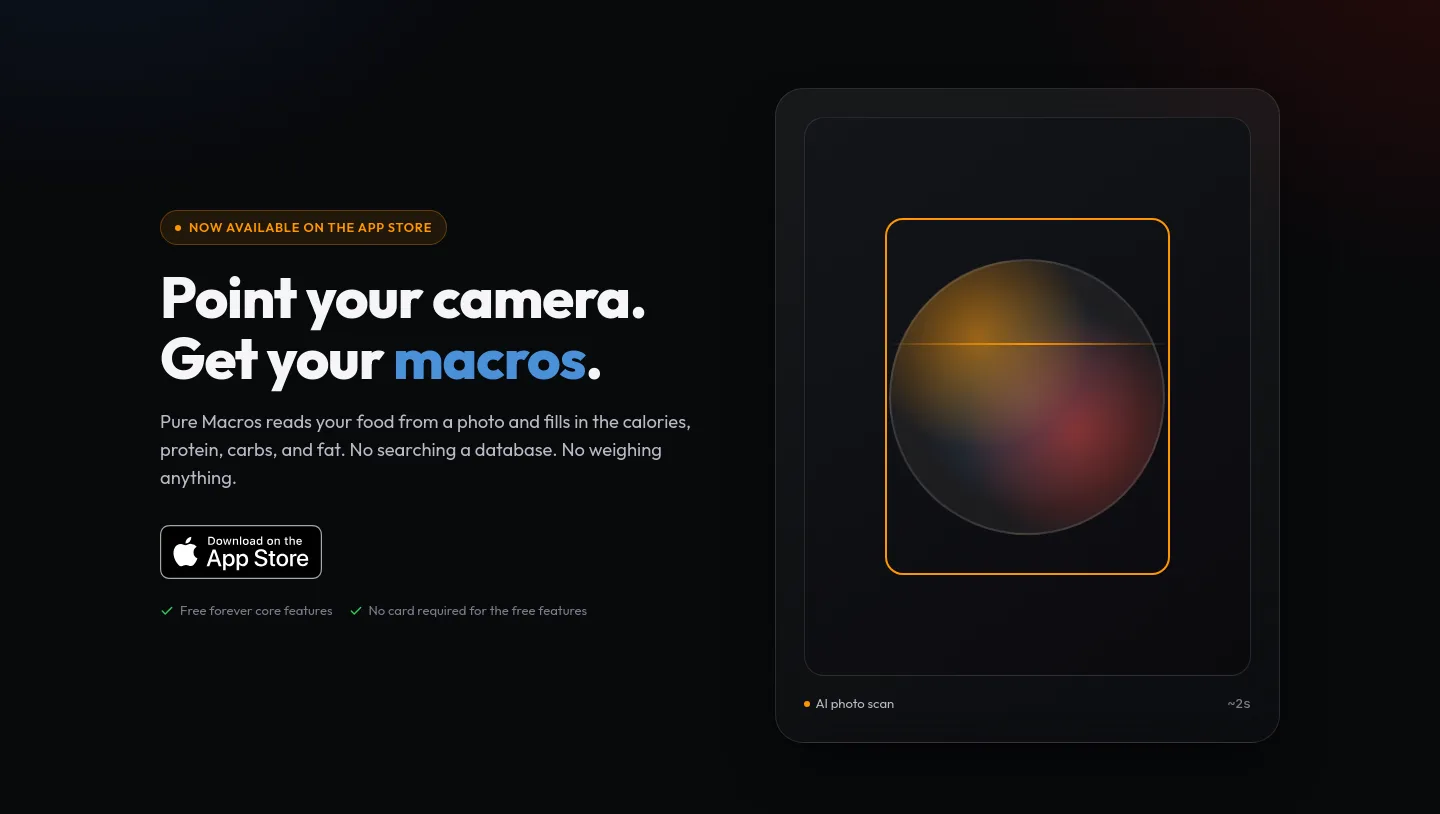 puremacros.app — Hero