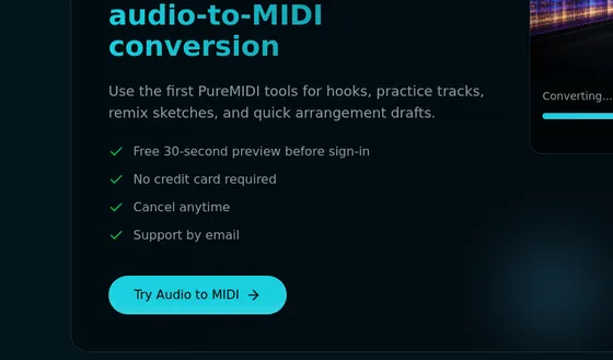 No credit card element from puremidi.com