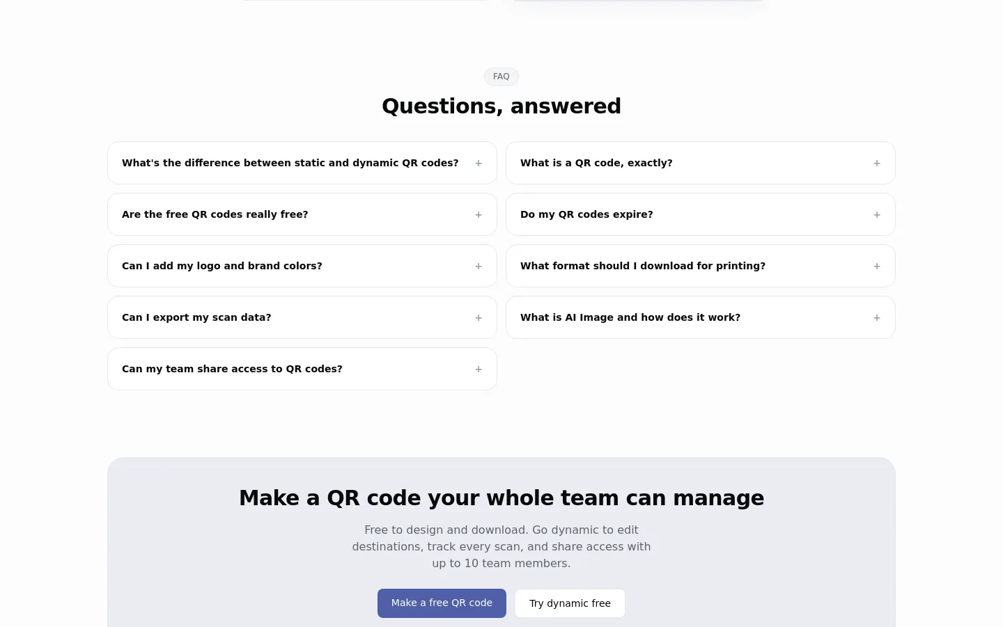 qrhubly.com FAQ section