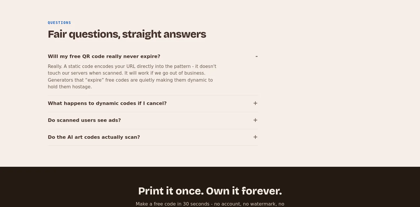 qrmkr.io FAQ section