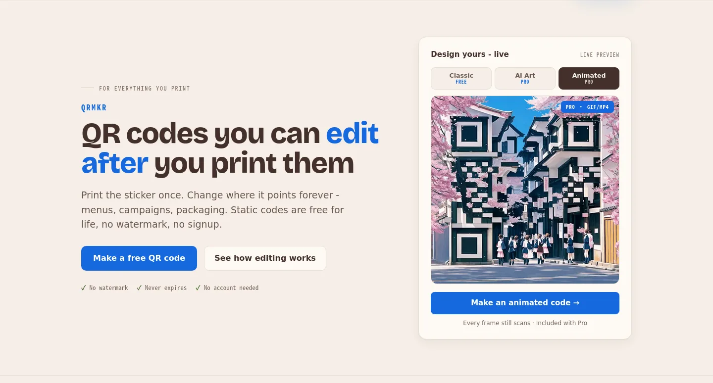 qrmkr.io — Hero