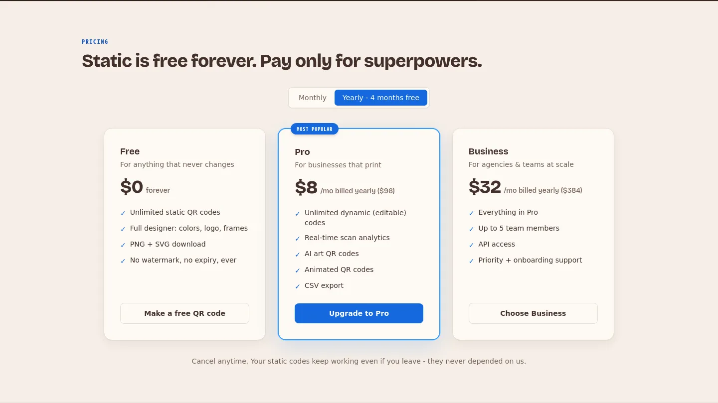 qrmkr.io — Pricing