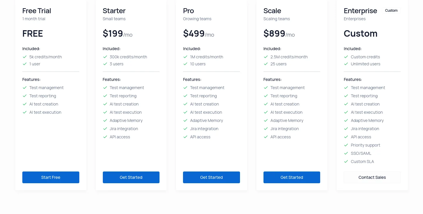 qtrl.ai Pricing section