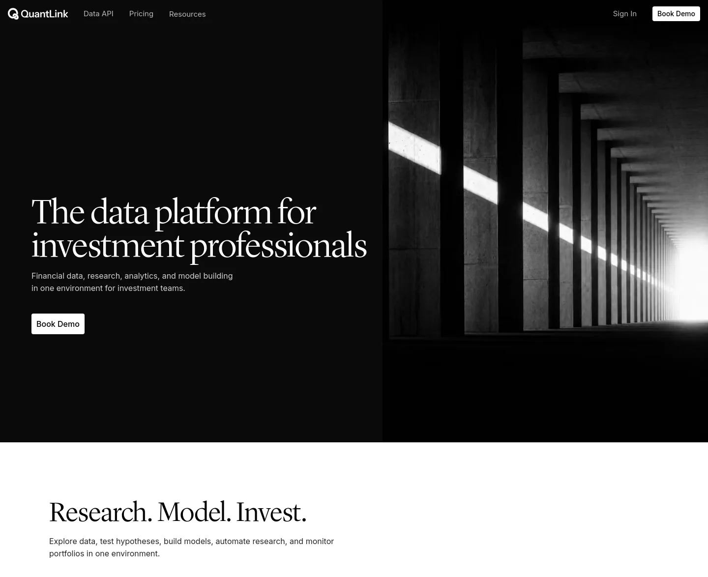 quantlink.ai — a measured funnel