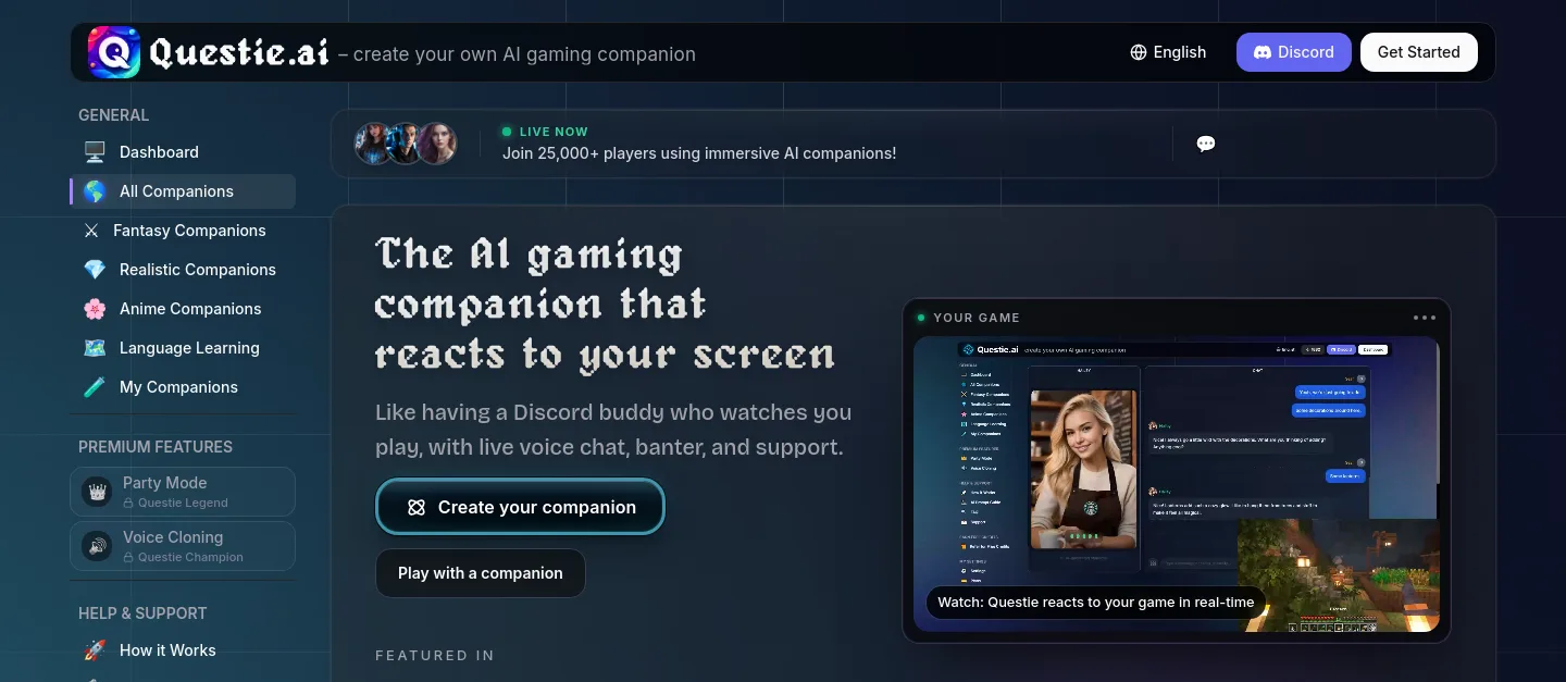 questie.ai — a measured funnel