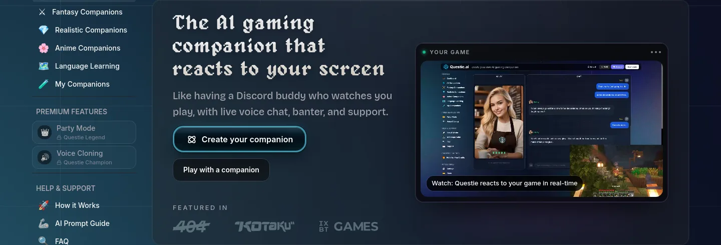 questie.ai Hero section