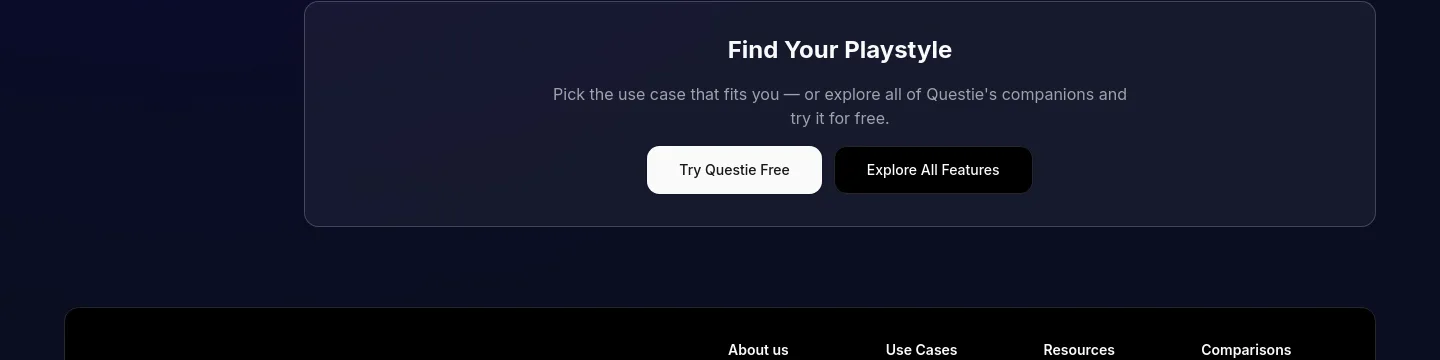questie.ai — a real CTA section