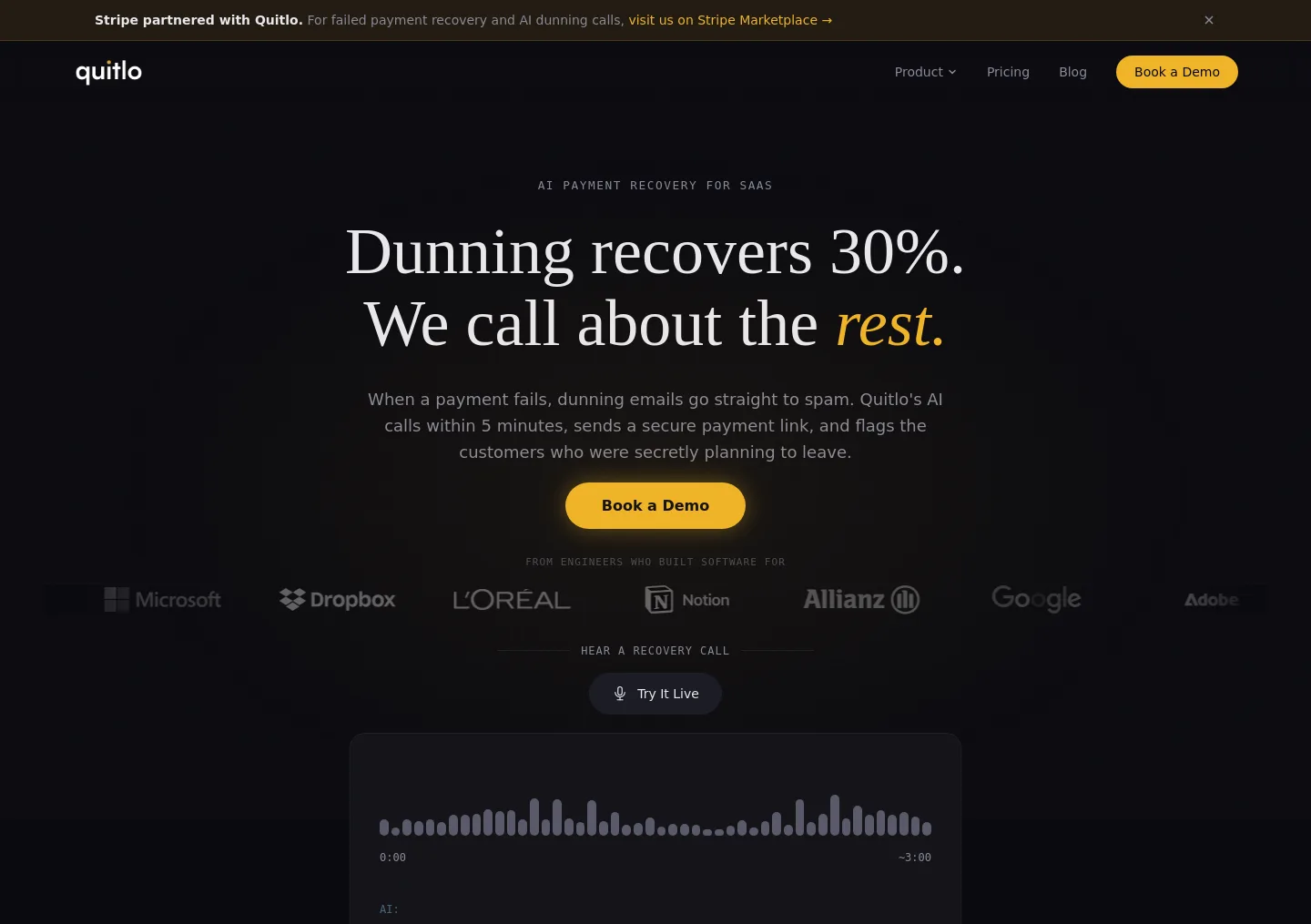 quitlo.com — a measured funnel