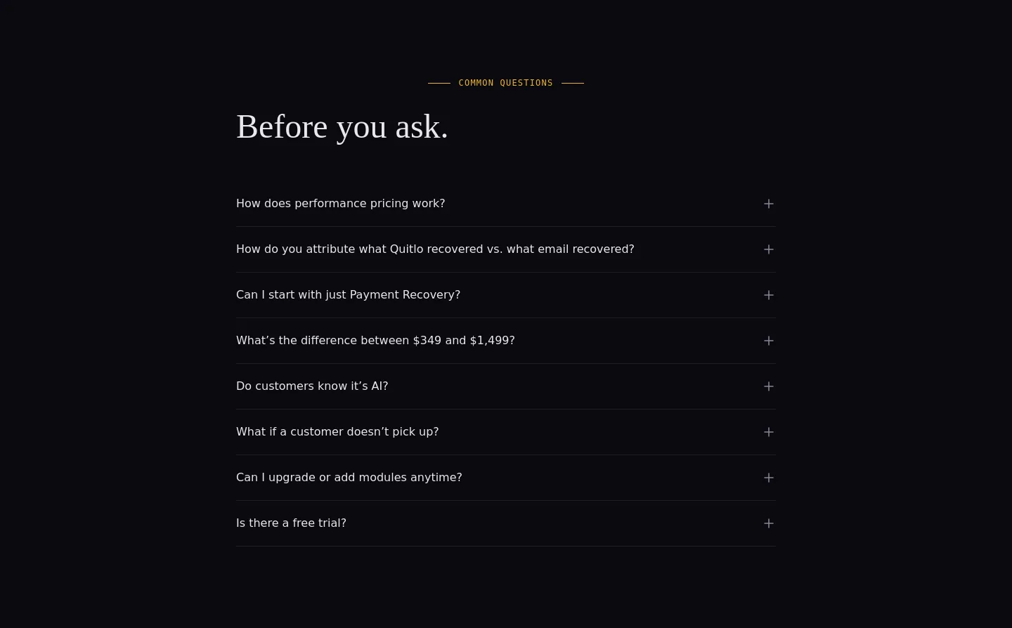 quitlo.com FAQ section