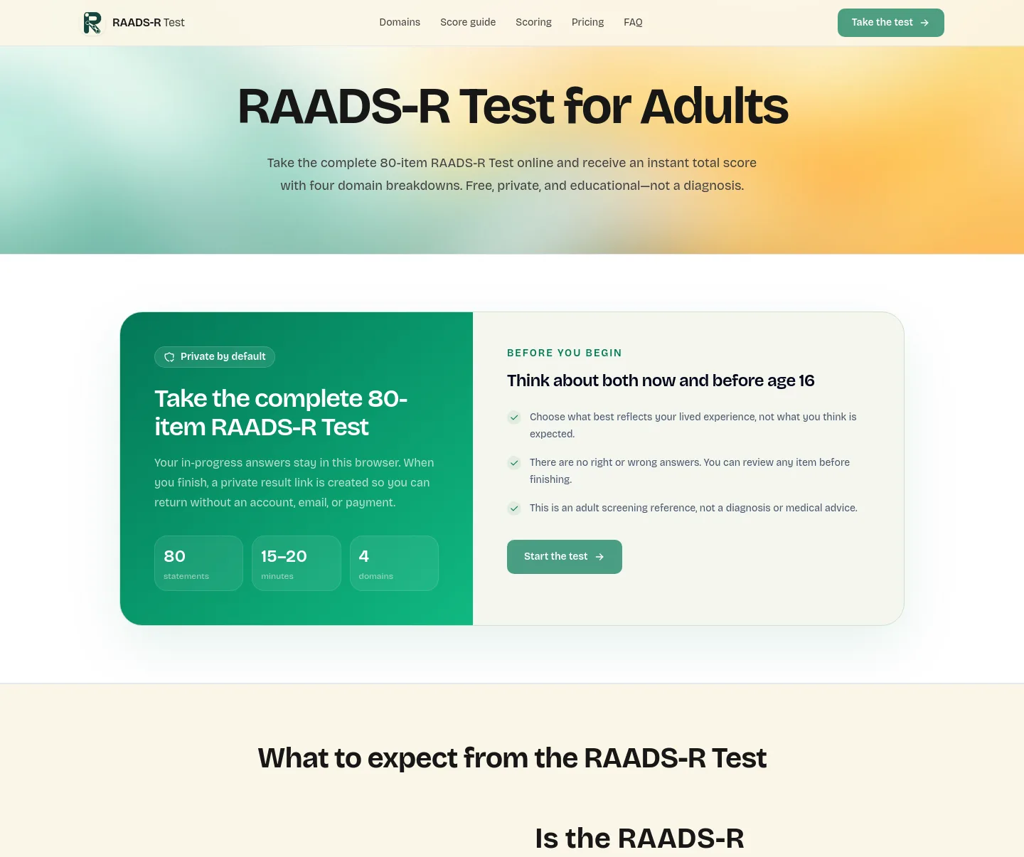raads-rtest.online — a measured funnel