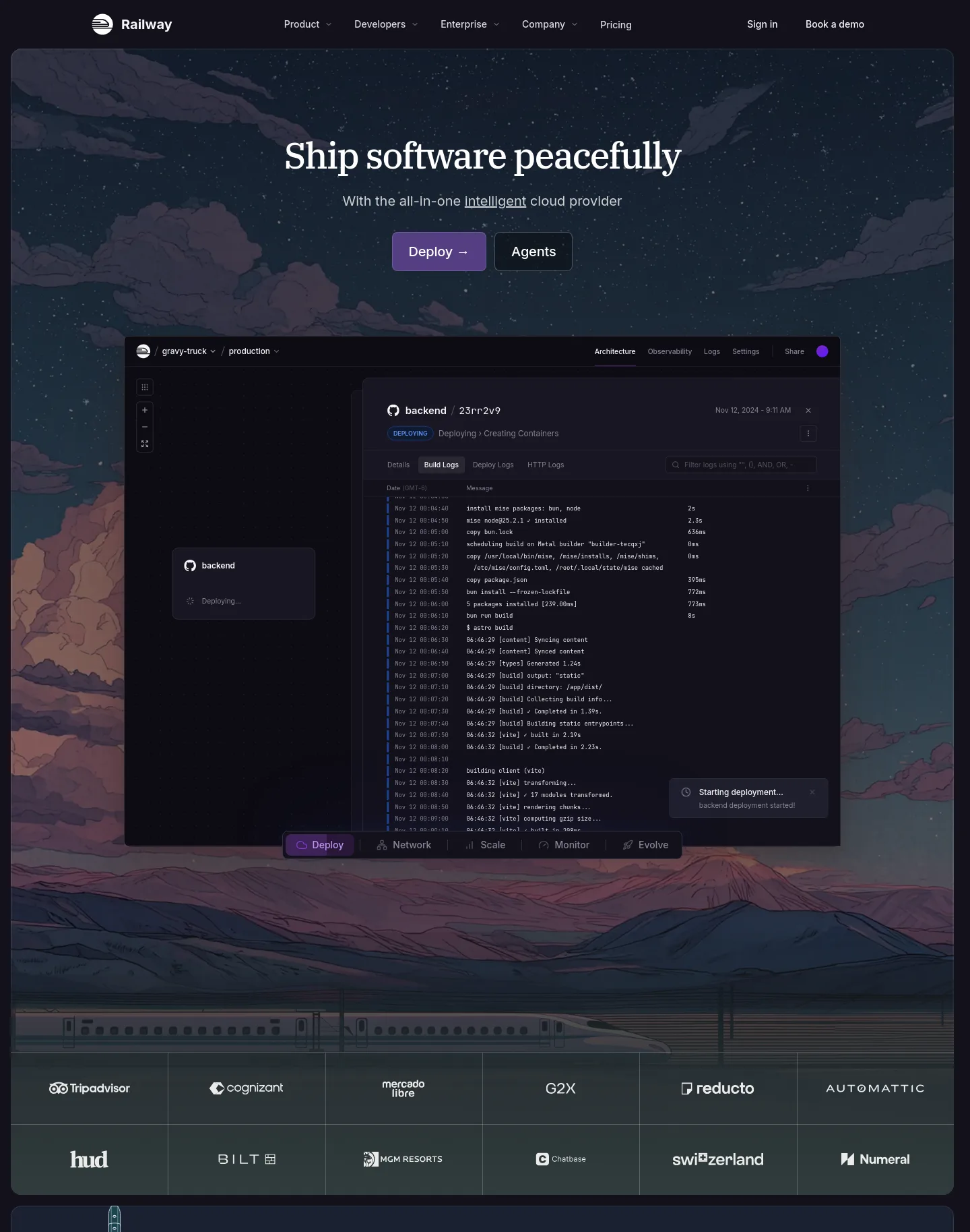 railway.app — a measured funnel