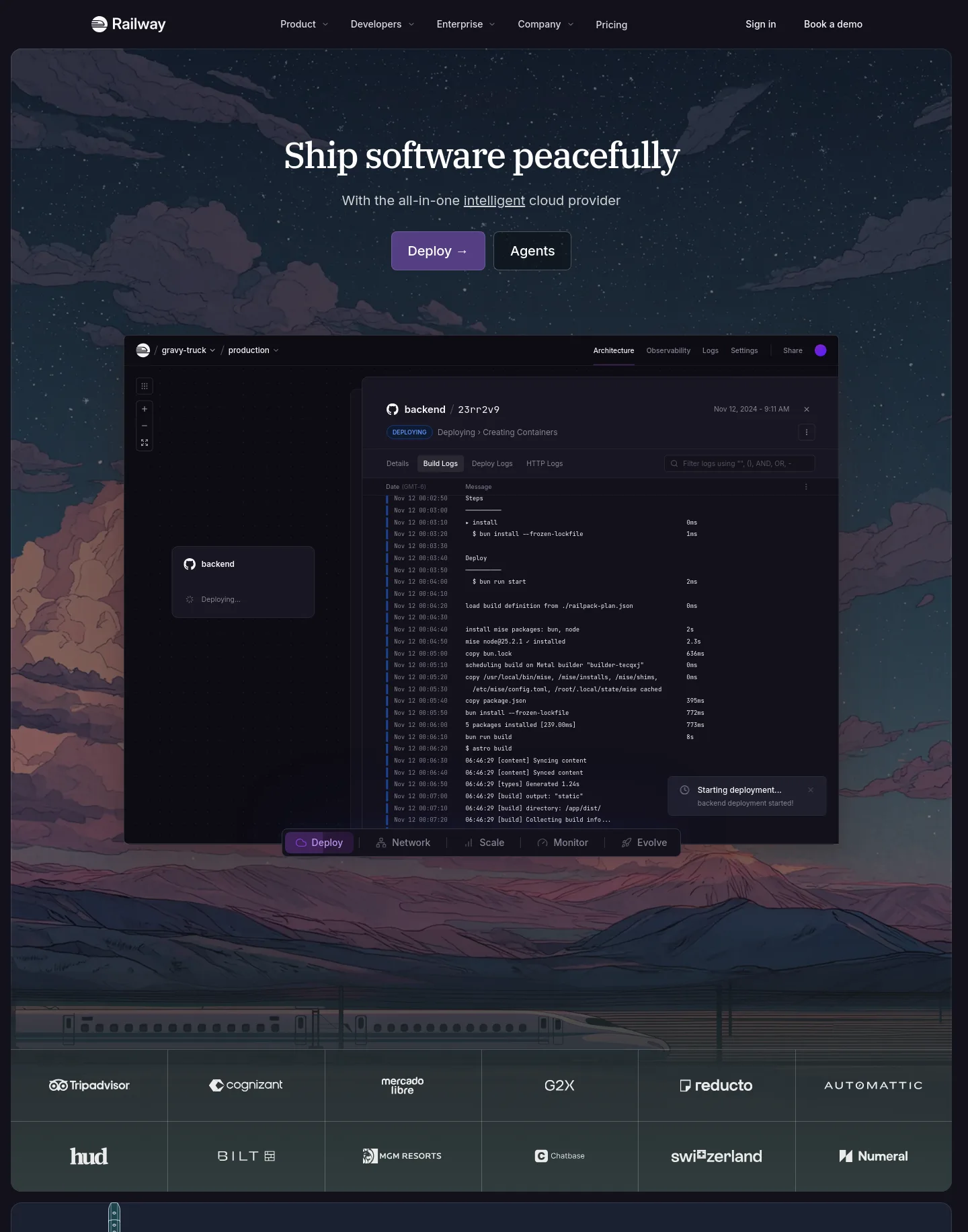 railway.app — a measured funnel