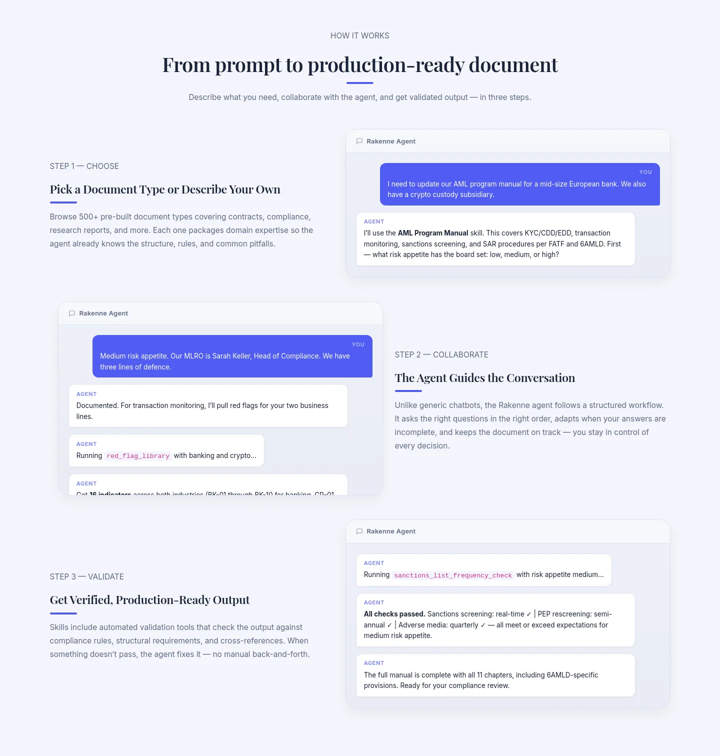 rakenne.app — a real Features section