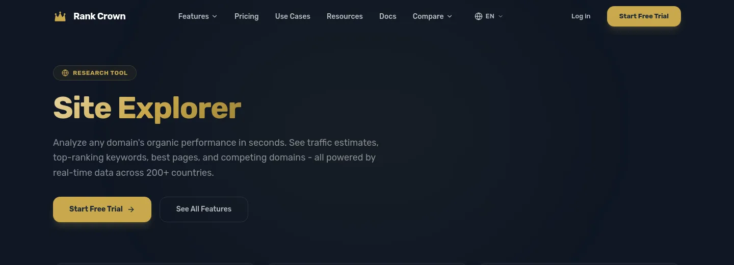 rankcrown.com Hero section
