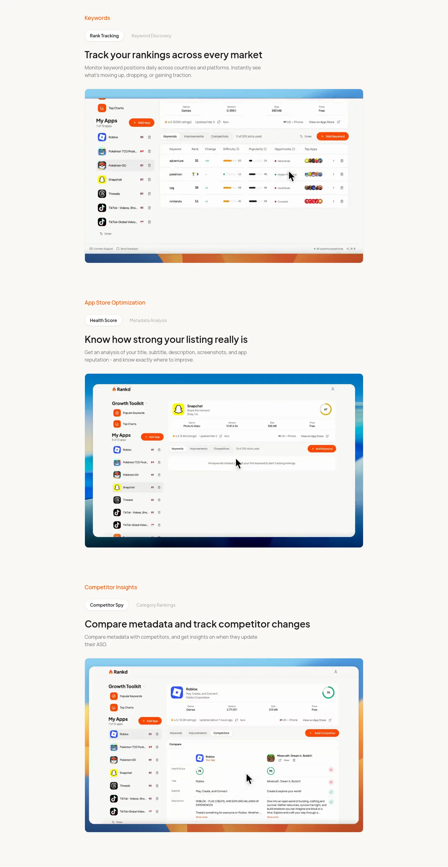 rankd.dev — Features