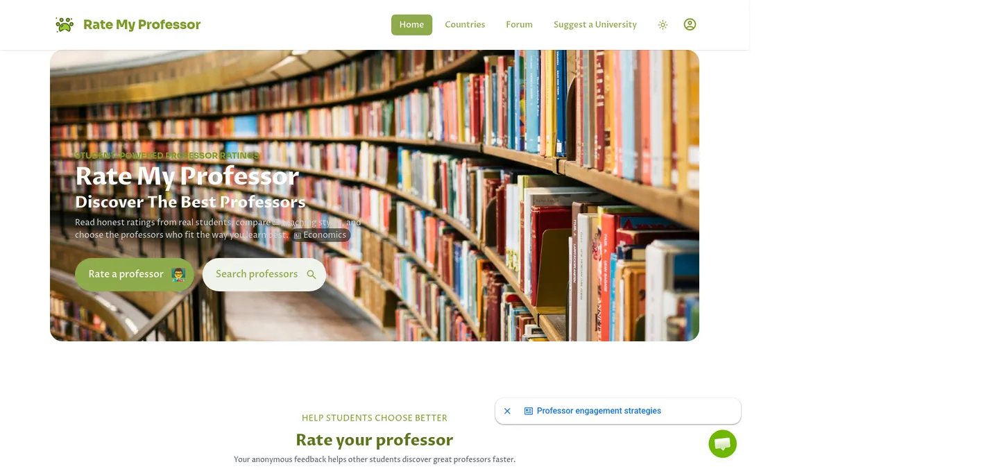 ratemyprofessors.org — a measured funnel