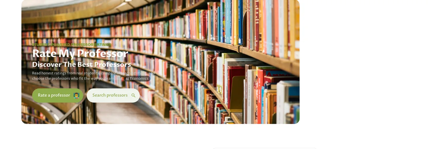 ratemyprofessors.org — a real Hero section