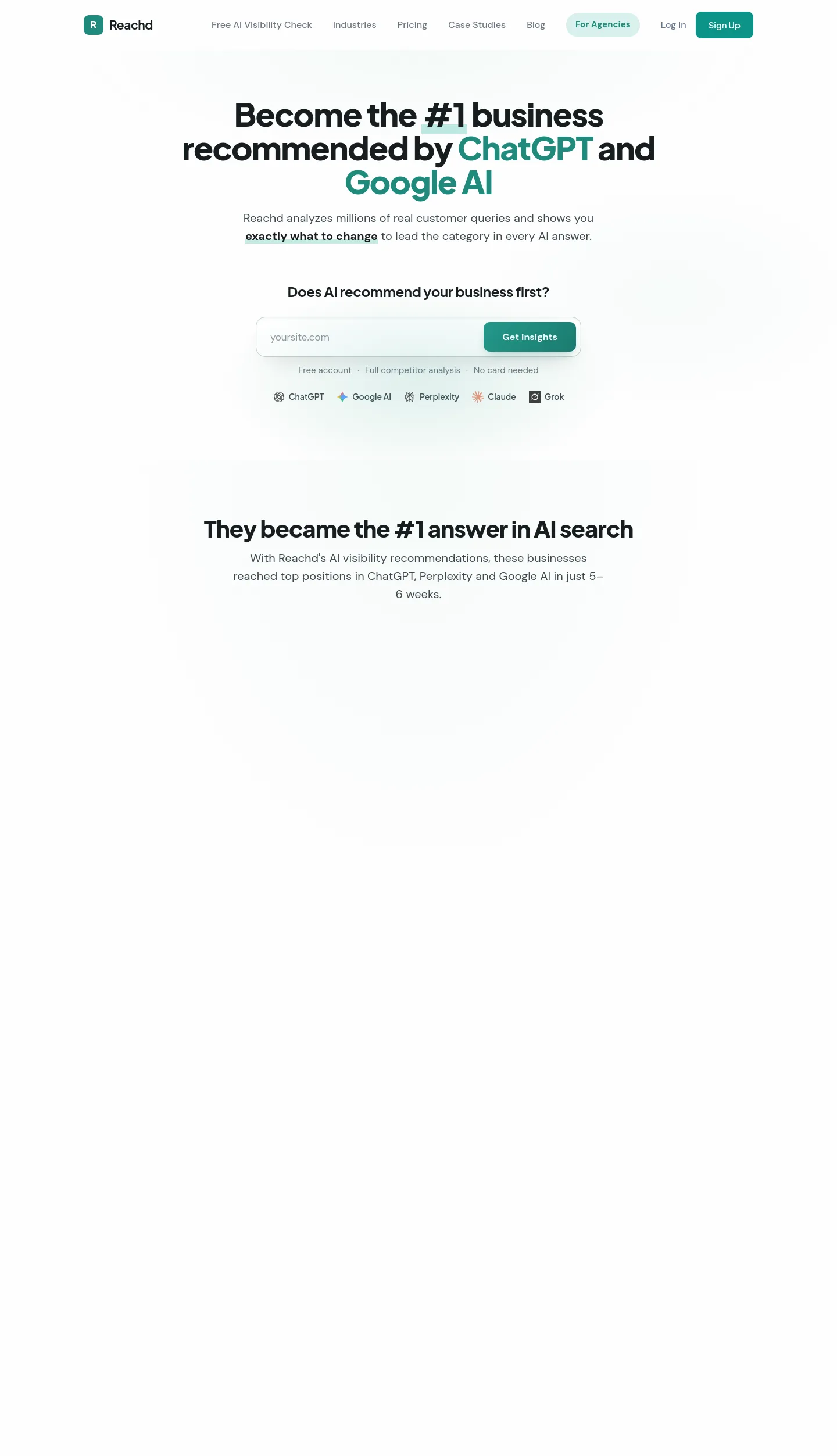reachd.ai — a measured funnel