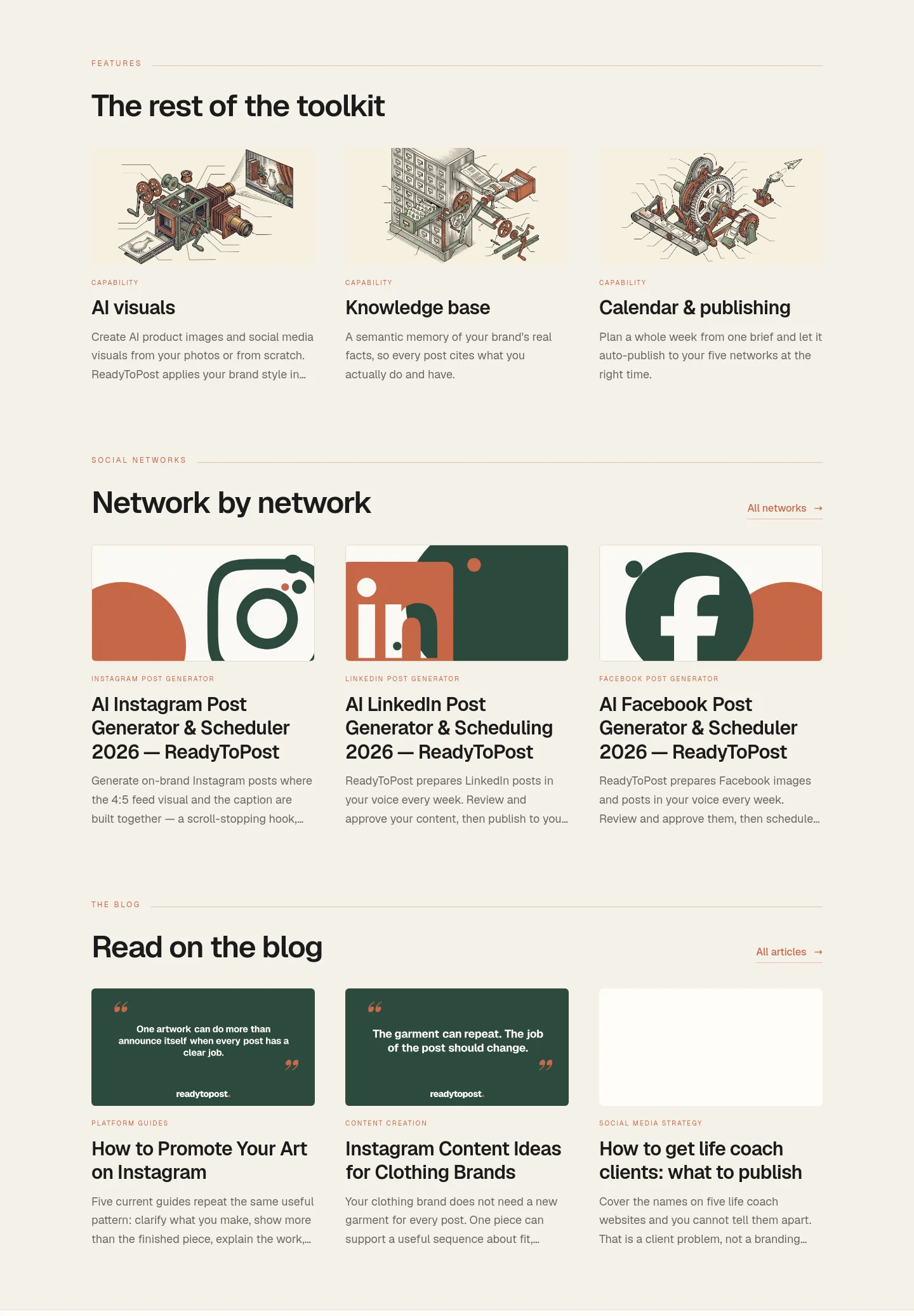 readytopost.ai — Features