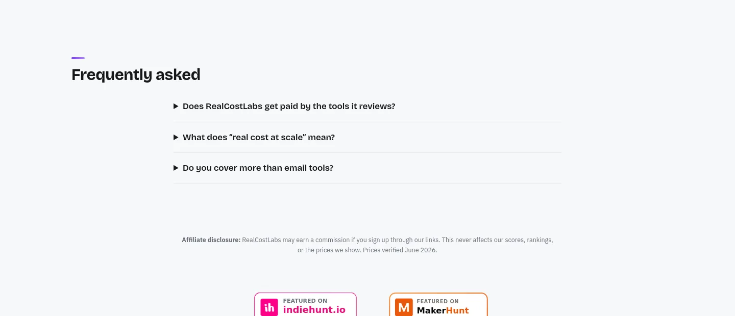 realcostlabs.com — FAQ