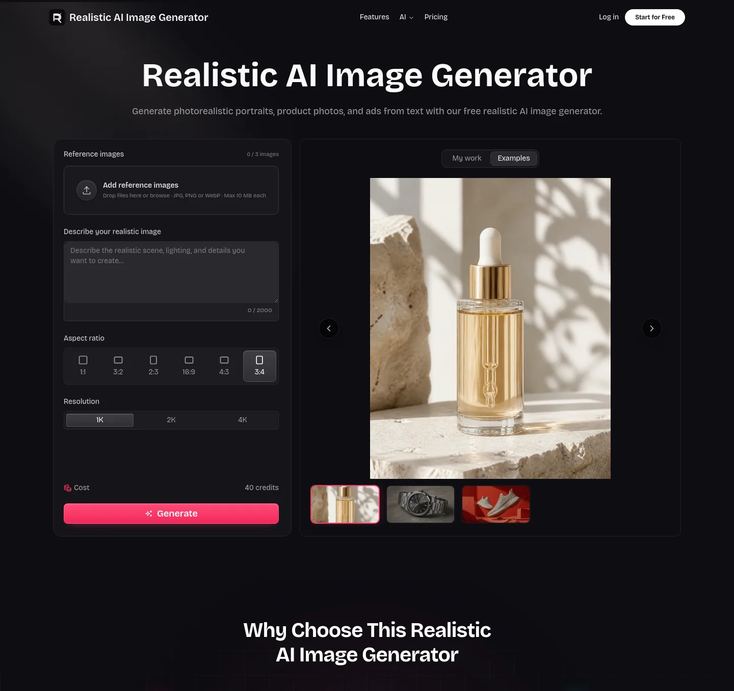 realisticaiimagegenerator.online — a measured funnel