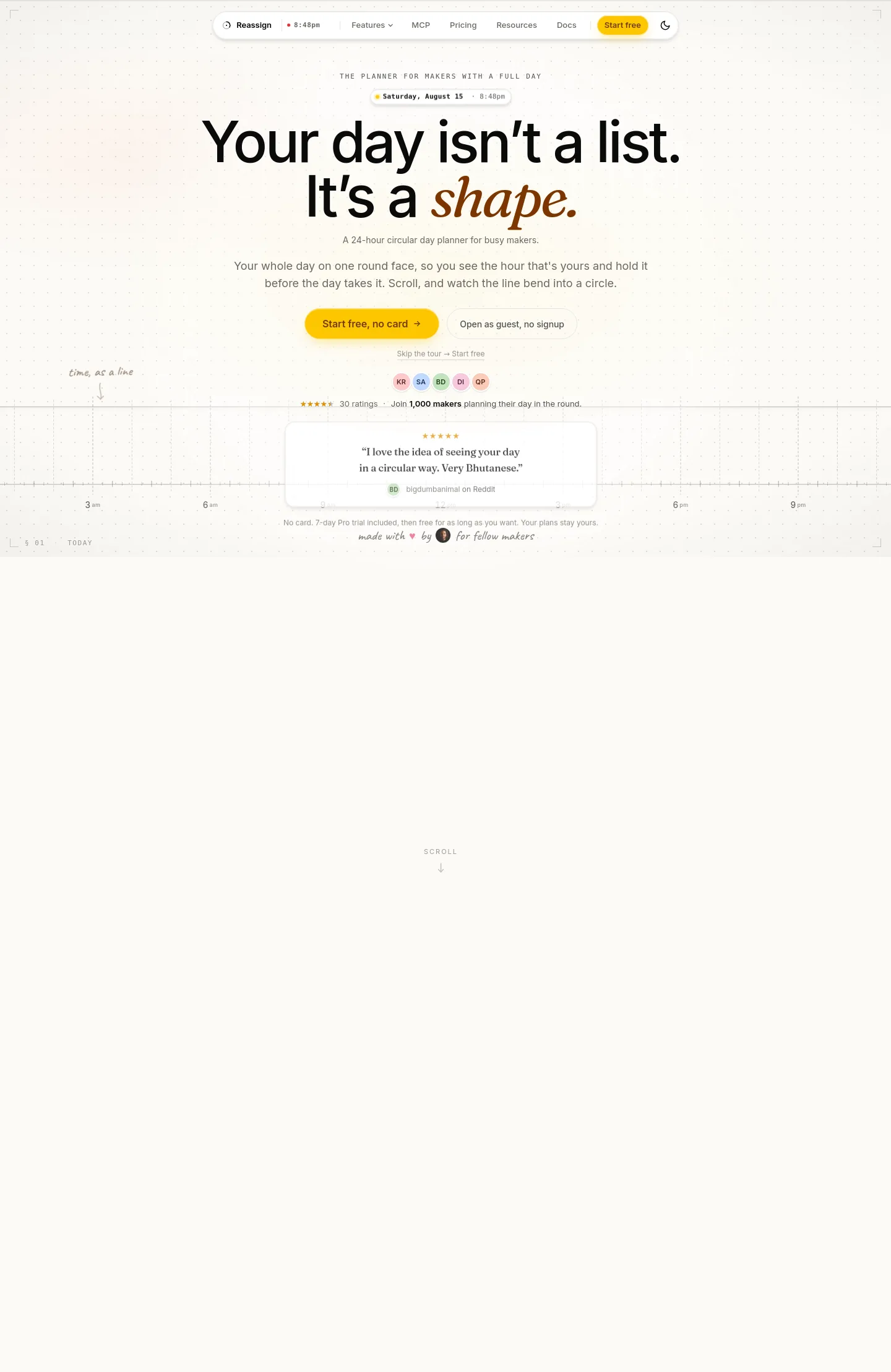 reassign.ai — a real Hero section