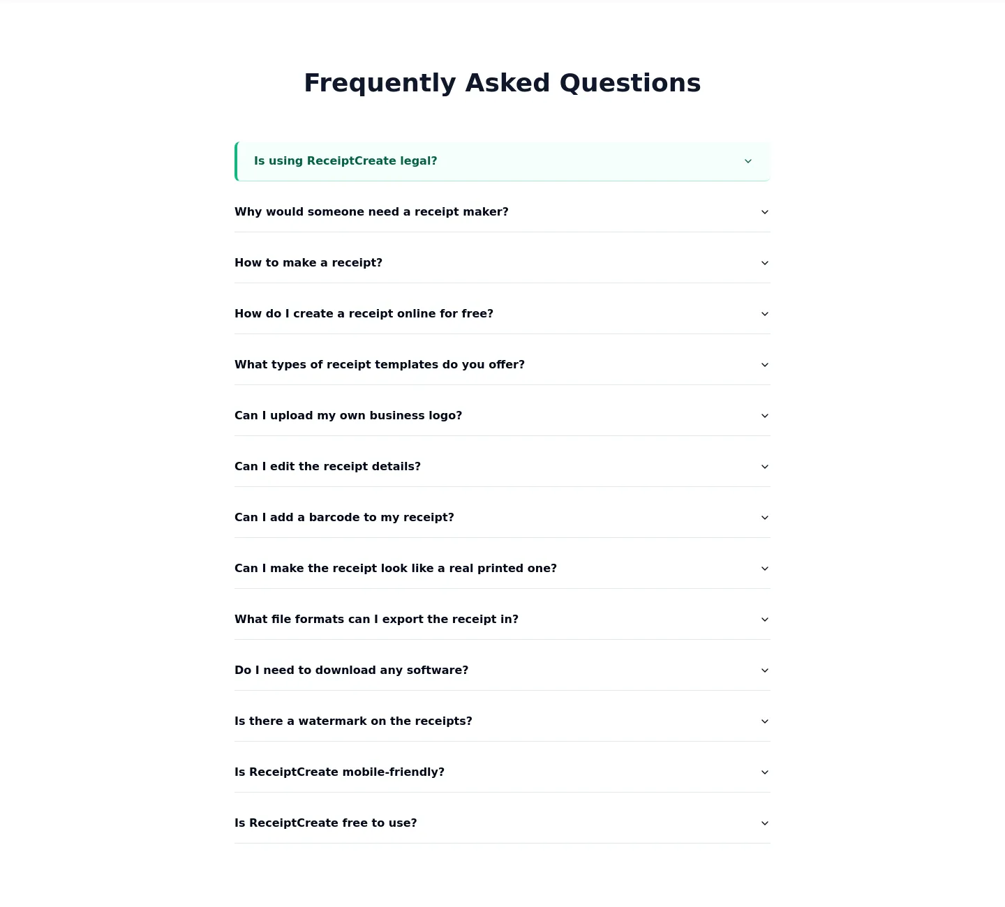 receiptcreate.com — FAQ