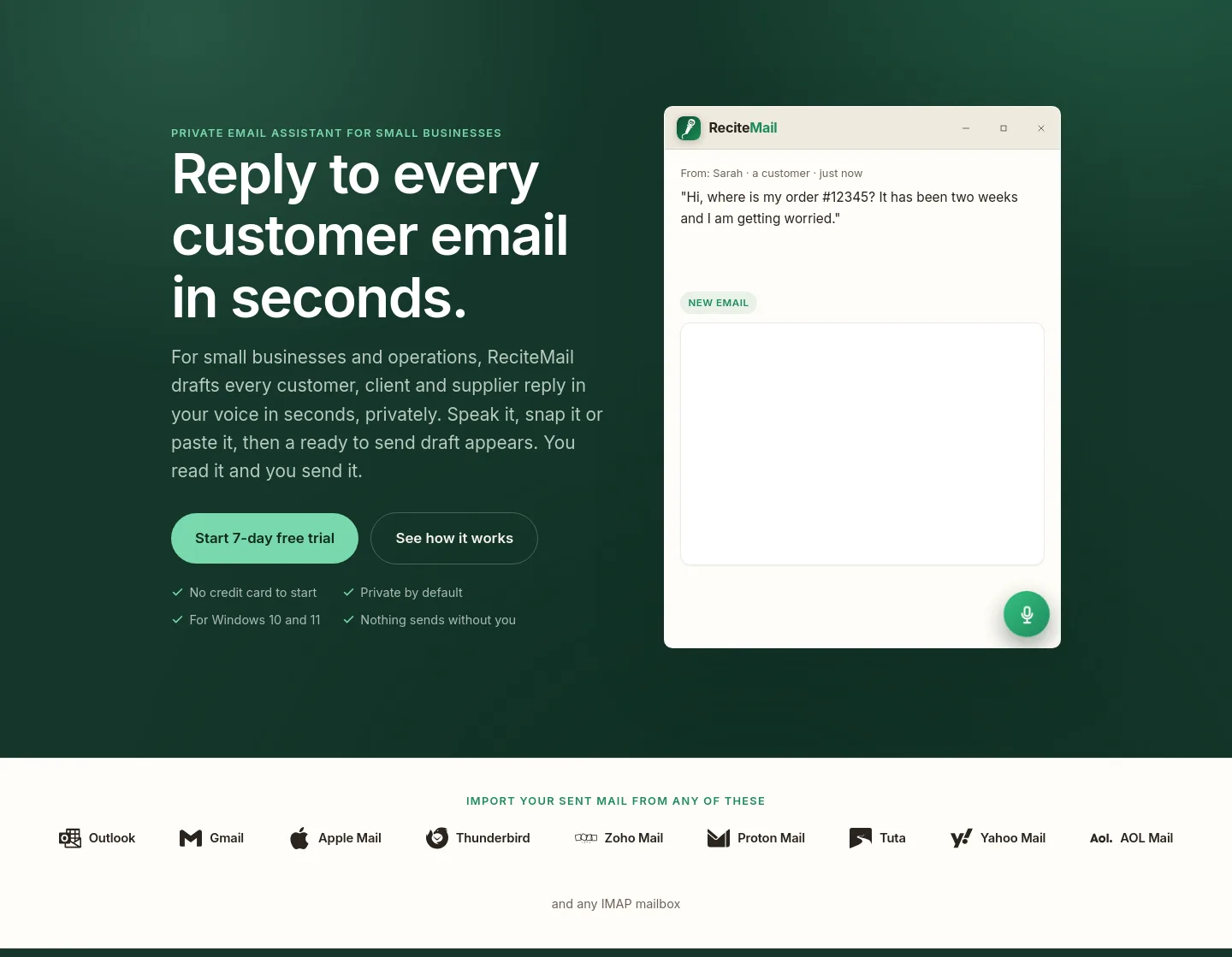 recitemail.io — Hero